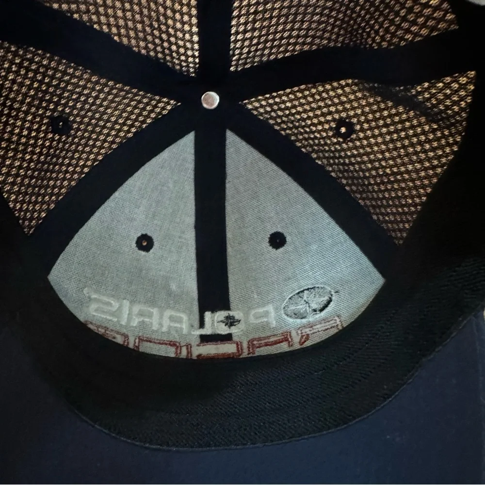 Polaris Racing Hat Baseball Cap Fitted Mesh Backside Navy Blue RN#102019 OSFM